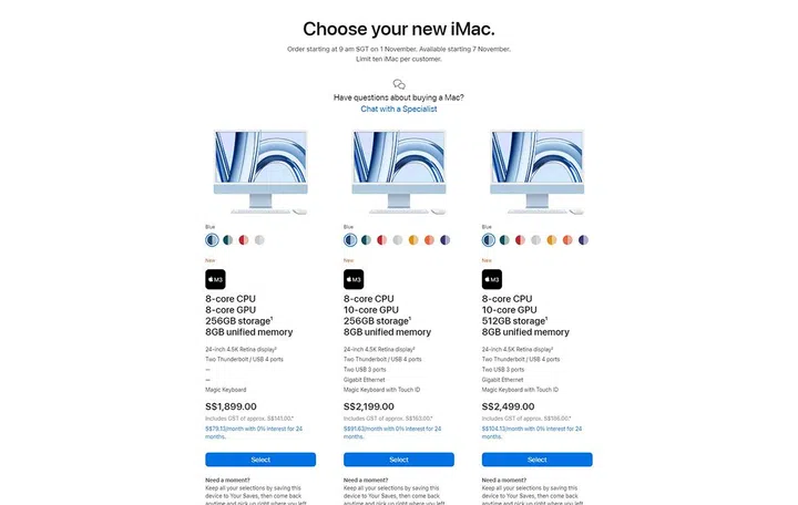 2023 24-inch iMac with Apple M3 chipset.