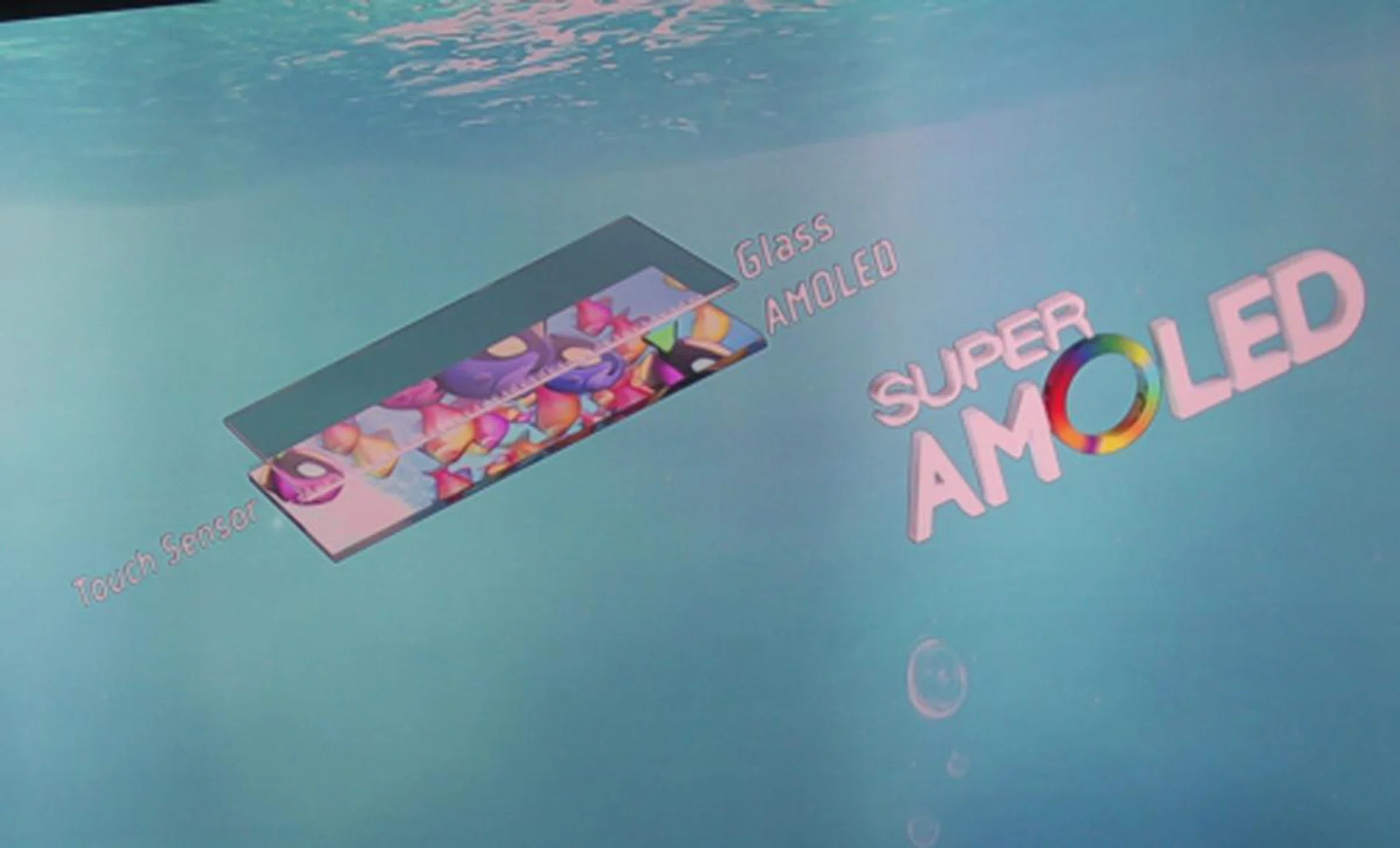 Super AMOLED improves over AMOLED technology by reducing the additional glass panel above the touch sensor.