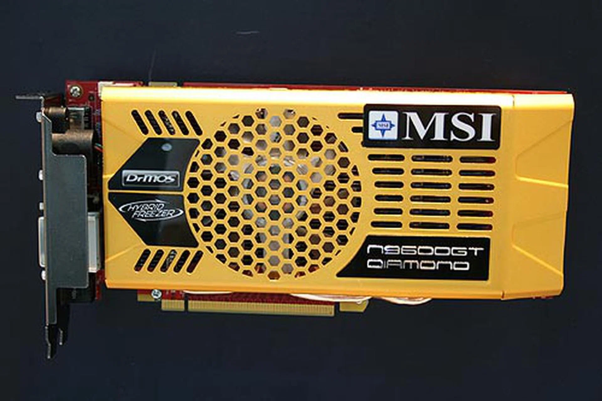  The MSI N9600GT Diamond 2G is yet another Hybrid Freezer graphics card with MSI's proprietary Dr. MOS technology embedded into the card. It promises cooler and lower power consumption. At the same time, the card also boasts a whopping 2GB DDR3 frame buffer and a turbo button for 'on-the-fly' overclocking.  