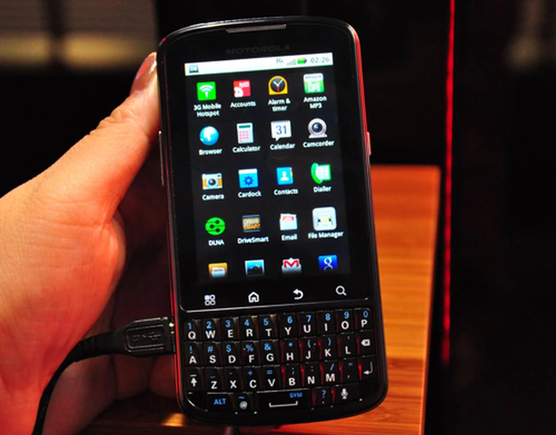 It's a big hint when a phone sports a QWERTY keypad and when it has the word "pro" in it. Yes, the Motorola Pro is catered to the working class with the best of both touchscreen and physical typing controls. 