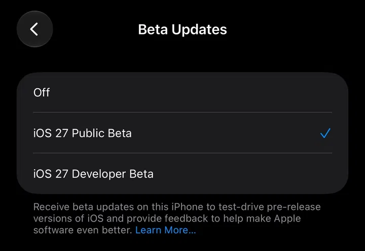 iOS 27 public beta download