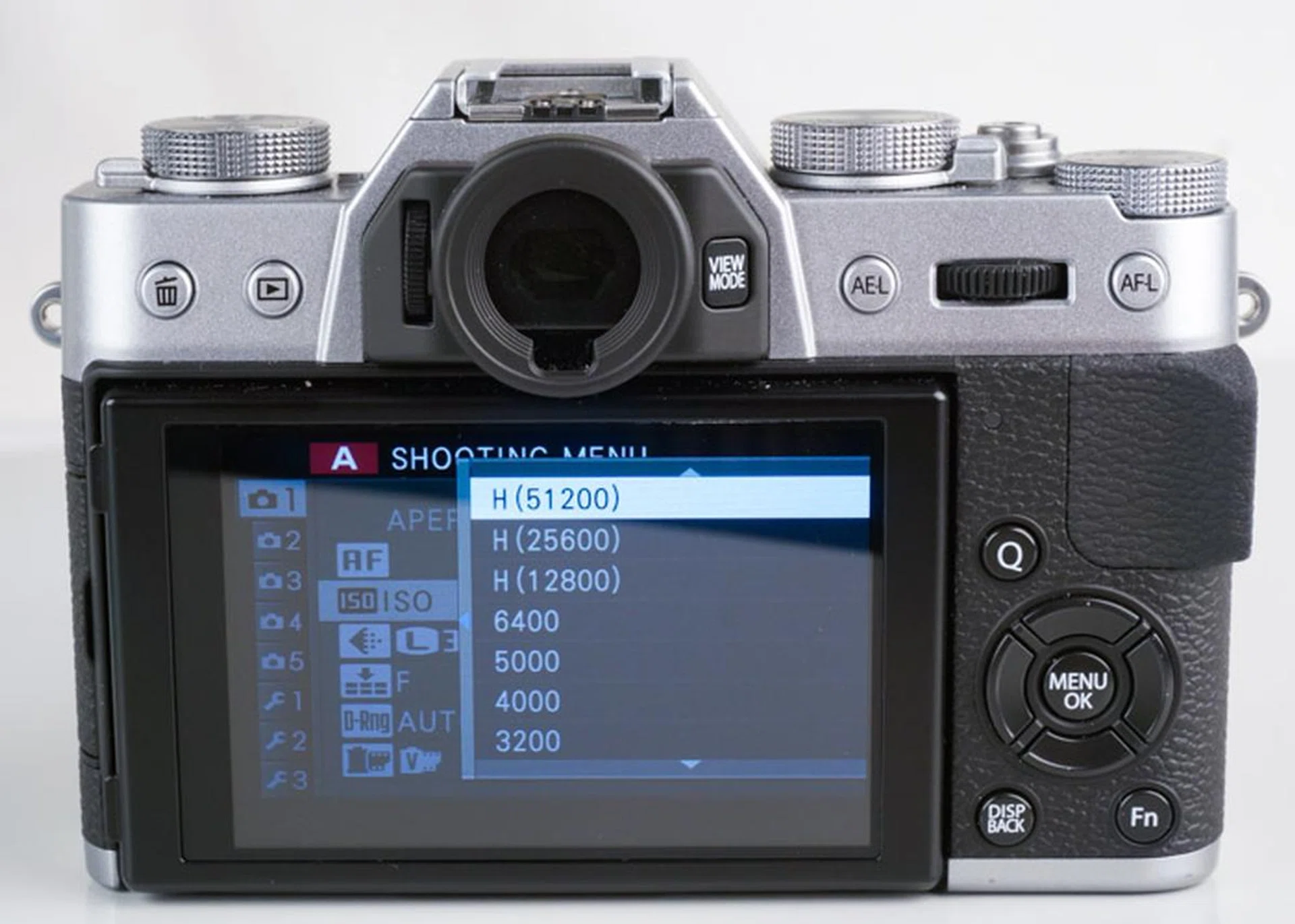The H Settings will be disabled if you have electronic shutter activated. 
