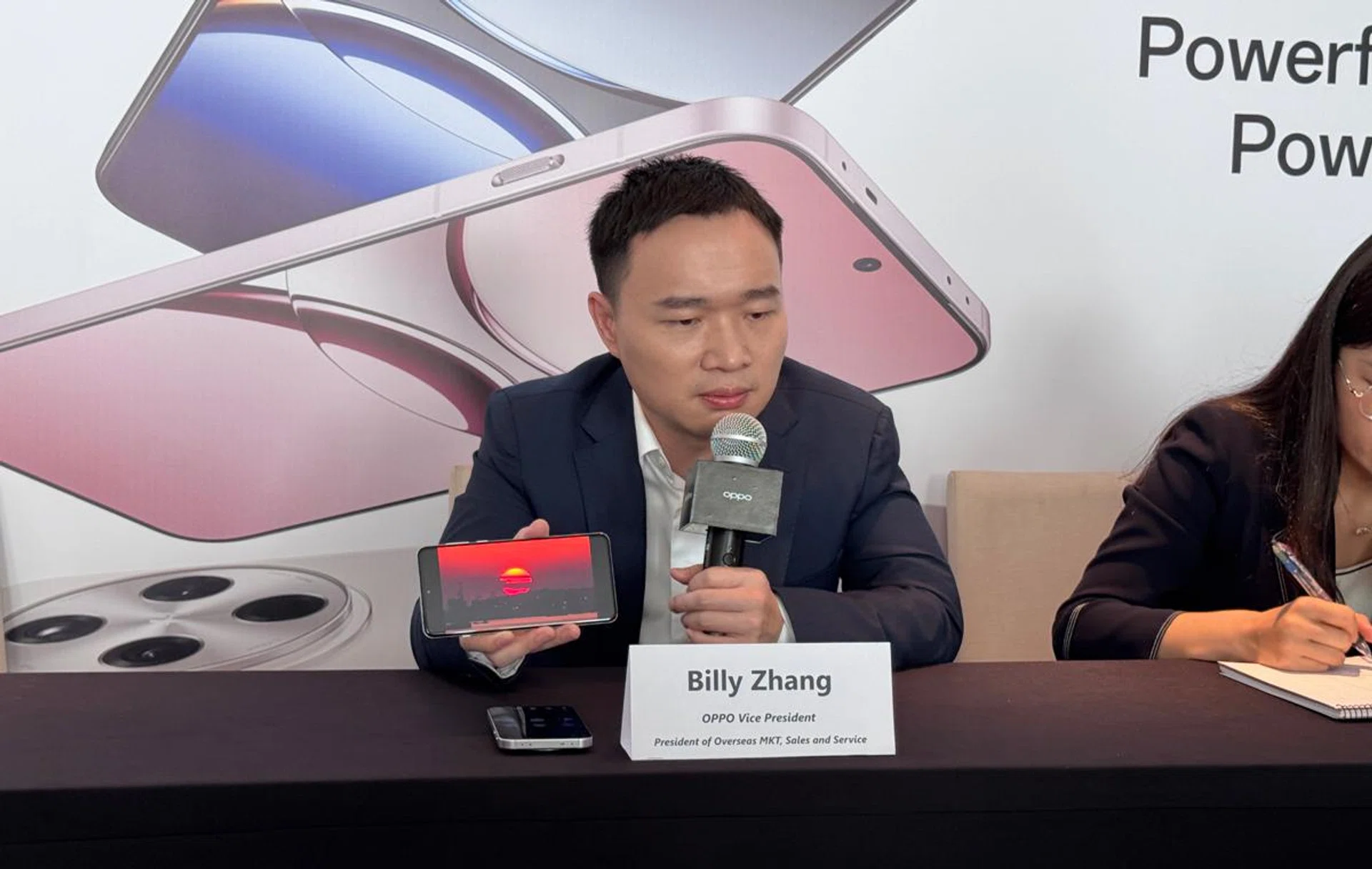 Billy Zhang, Vice President of OPPO and its President of Overseas Markets, Sales and Services. Photo: HWZ.