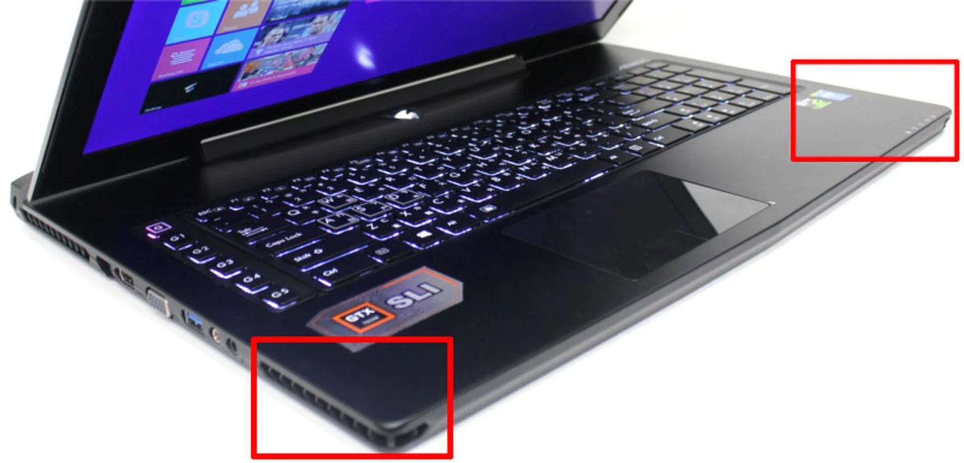 Speakers are situated at the sides of the X7, so feel free to link up the machine to a separate monitor, bring down the lid, and enjoy a movie from a comfortable distance.