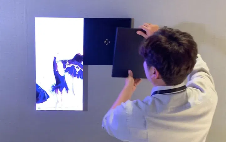 Each microLED panel has its own back mounting plate.