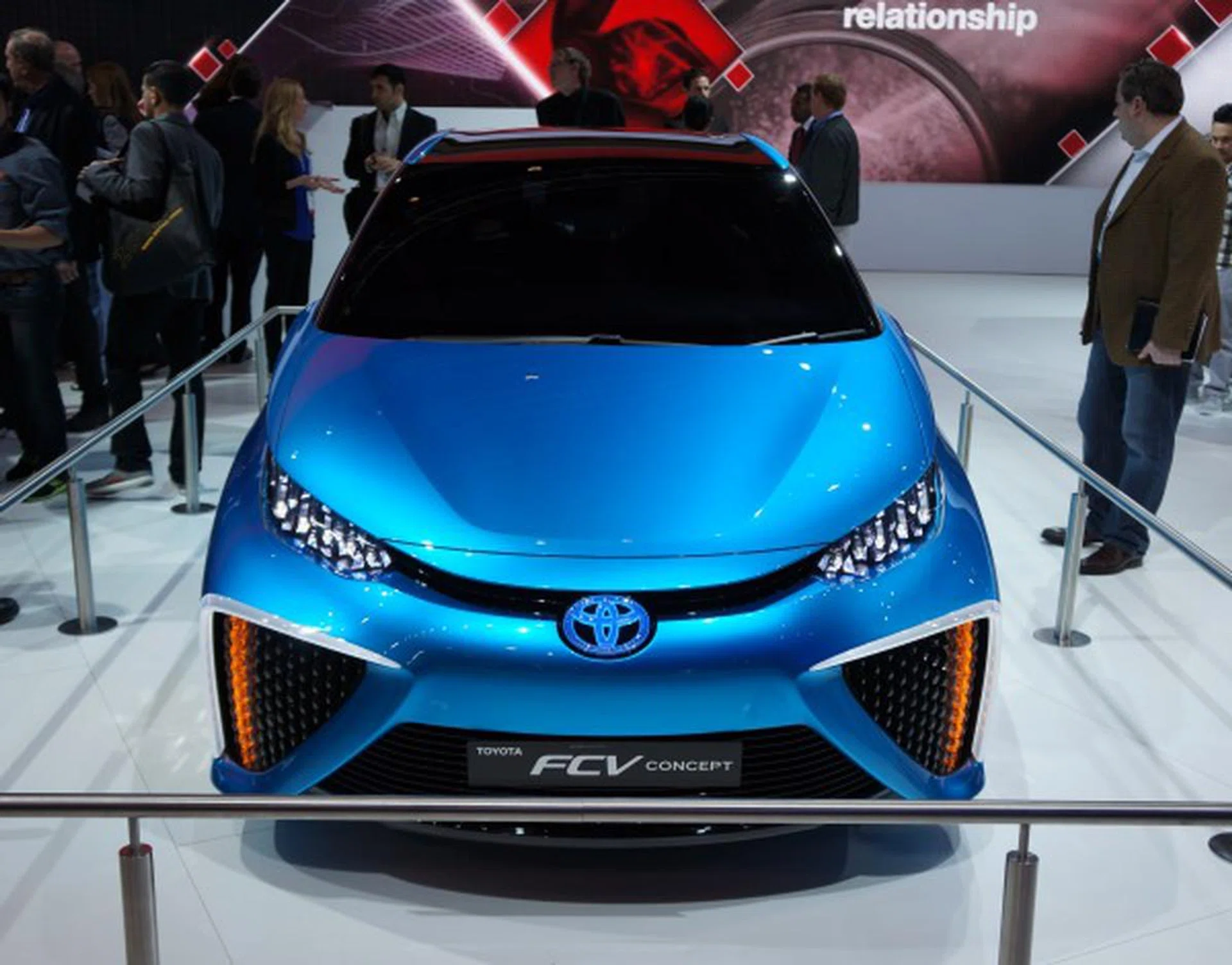 Meet the car of the future - the Toyota FCV Concept car is a hydrogen fuel cell car whose byproduct emission is water vapor.