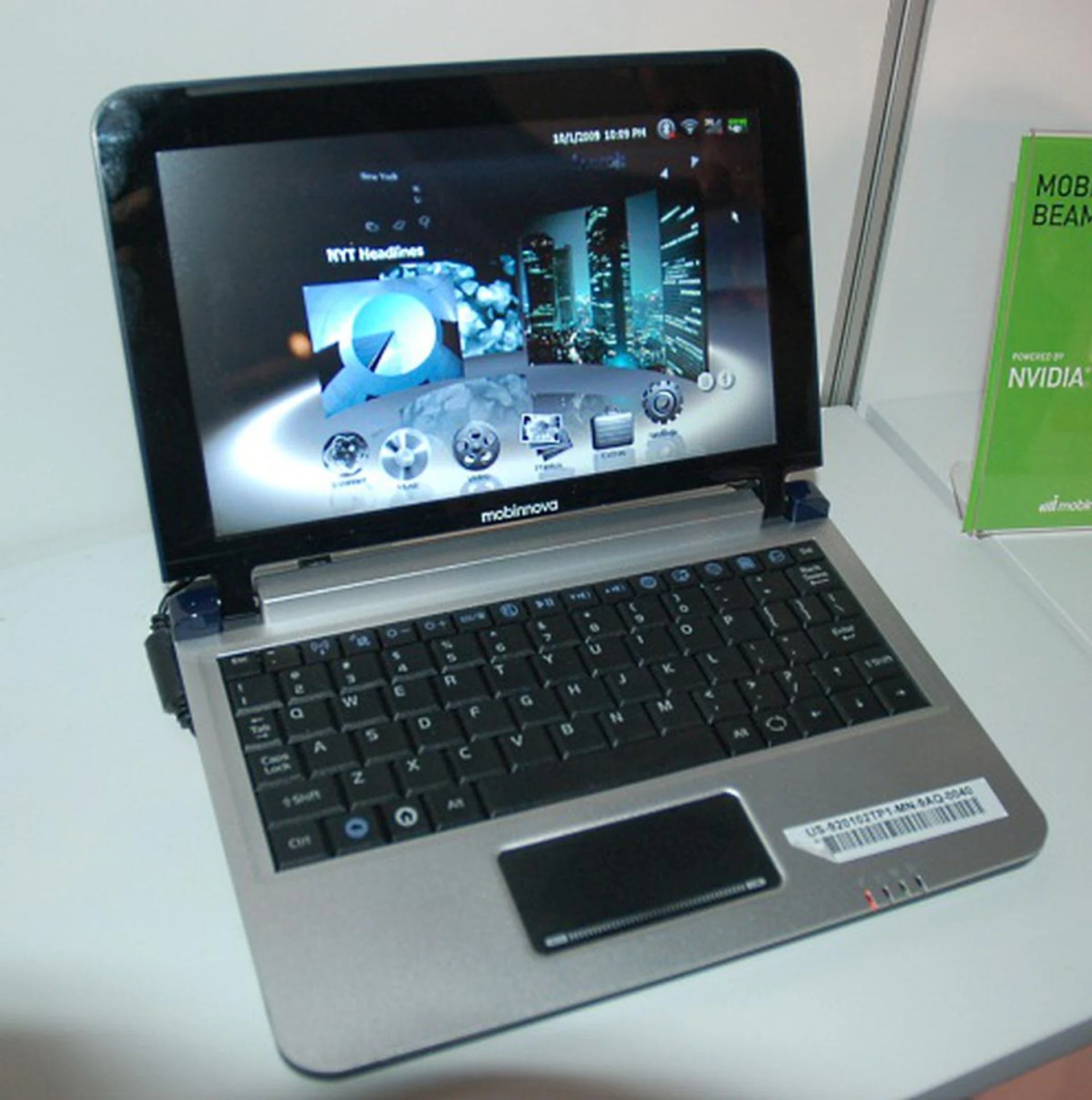 We had a Tegra 1 Mobinnova that died on us soon after reaching our labs. Here is apparently a newer version with Tegra 2 inside. The software appears to be a proprietary interface on top of Windows CE. 
