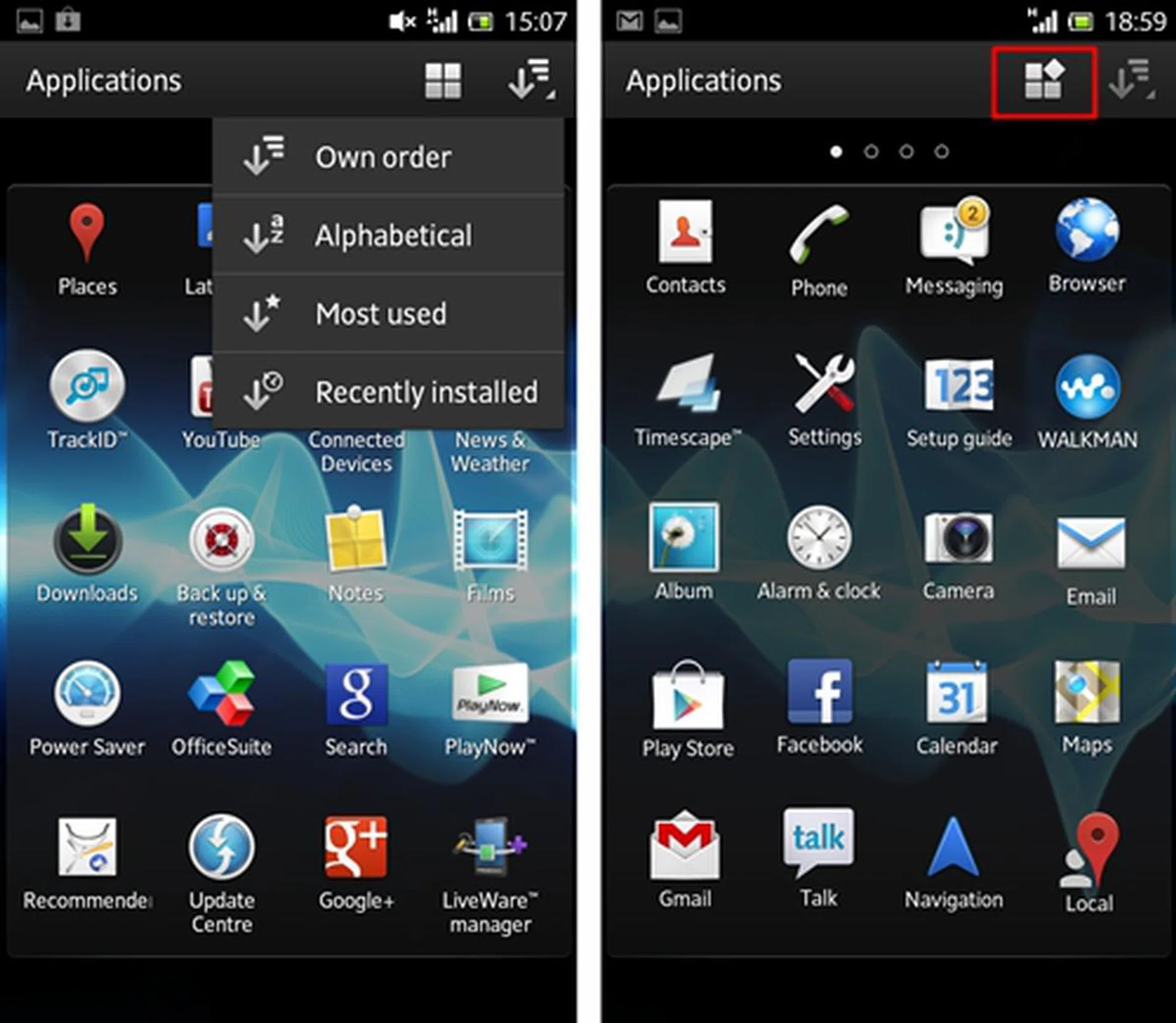 You can arrange your apps by relying on a couple of preset conditions or, as seen on the right, choose to sort it out manually by clicking on the unlock function to unlock the apps from their present positions.