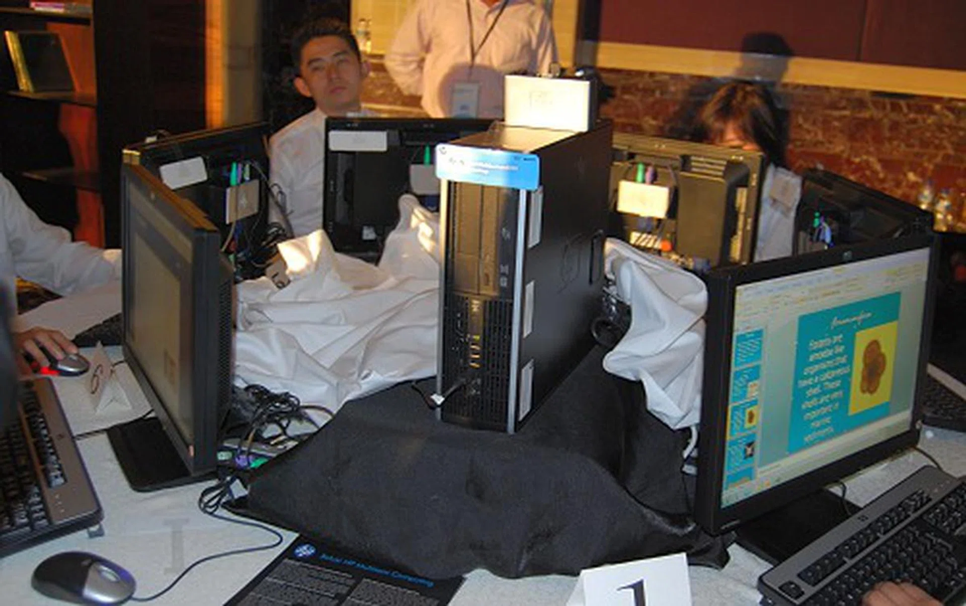 There was an actual demonstration of the HP Multiseat Computing solution at the event and seen here in the center is the host PC while the other users benefit from the system's processing capabilities with the Multiseat device. Since today's systems are pretty powerful, this form of sharing compute resources is a possibility.