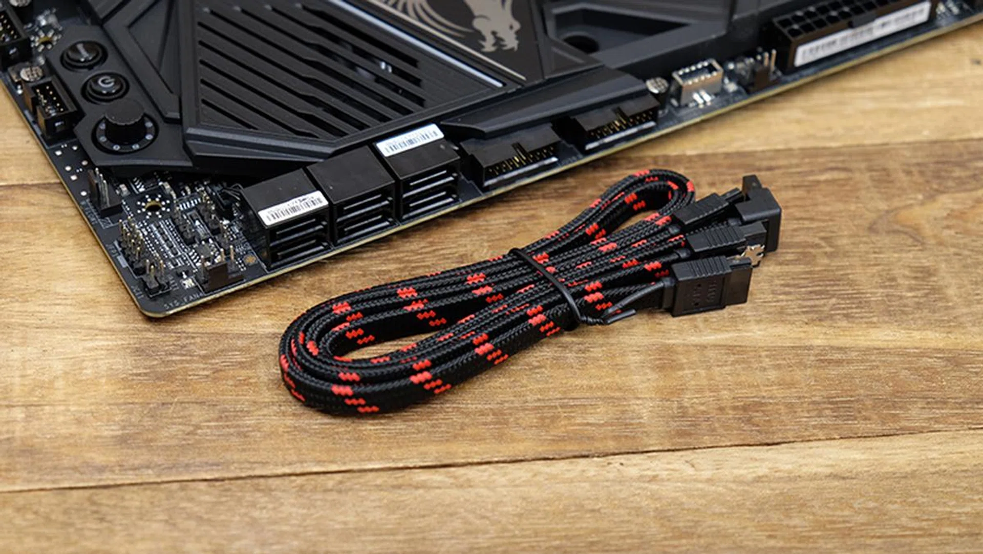 The Godlike comes bundled with sleeved SATA cables.