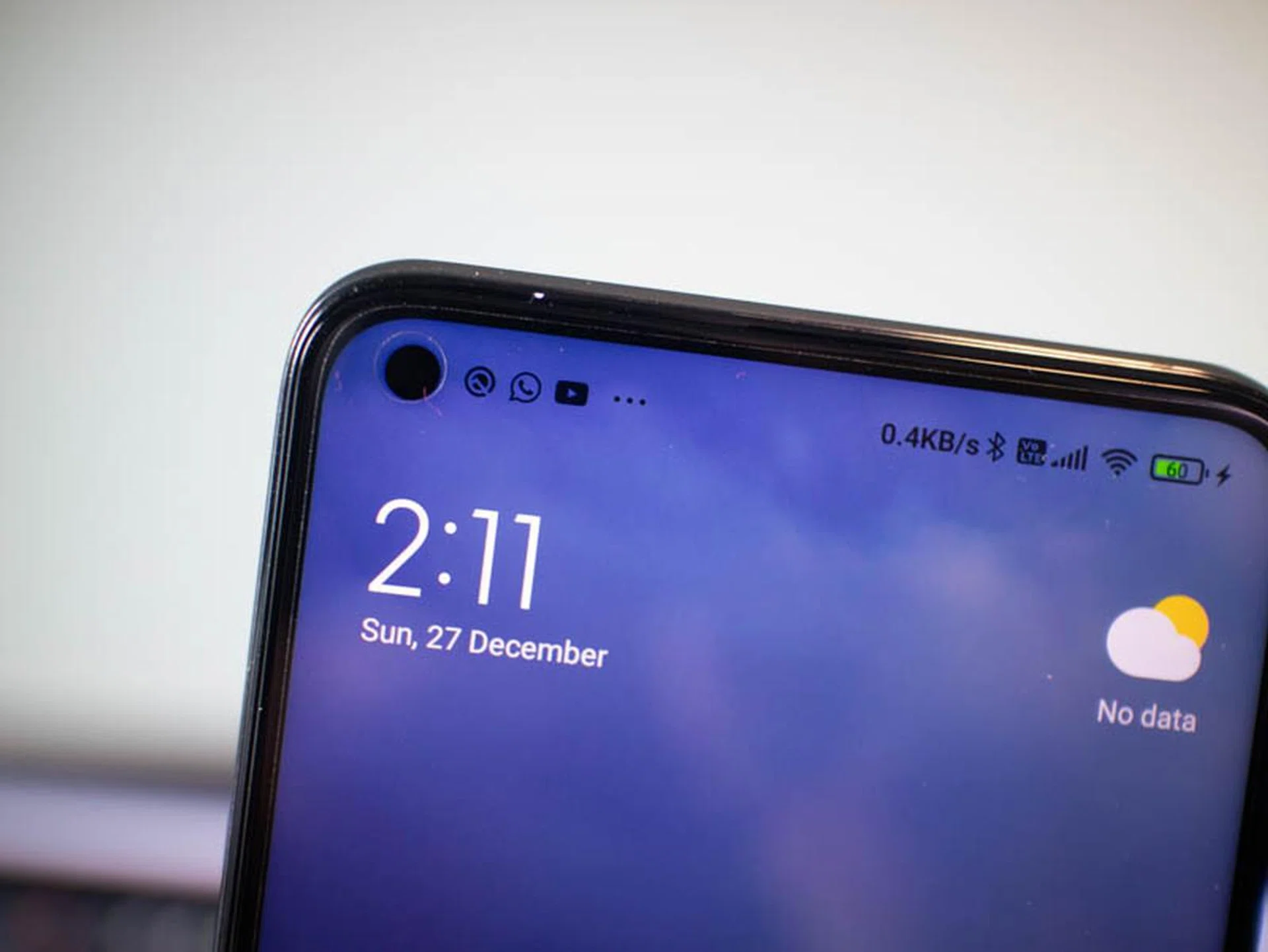 Note the notification light near the punch hole as well