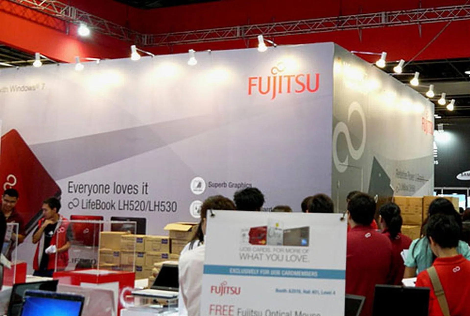 Notebooks is the main draw of the Fujitsu booth at the PC Show and the vendor certainly has the goods for every price segment. 
