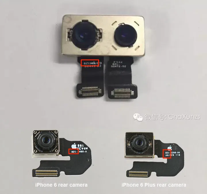 The leaked dual camera module shares some identifiable similarities with older camera modules found on older iPhone models. Image credit: nowhereelse.fr