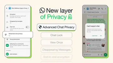WhatsApp's Advanced Chat Privacy is for users who need even more assurances that what they share stays strictly within the group chat. Image: Meta (WhatsApp).