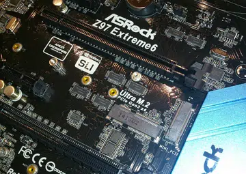 ASRock's Ultra M.2 socket seen up-close on the only motherboard in the world to feature this speedier socket - the ASRock Z97 Extreme6.