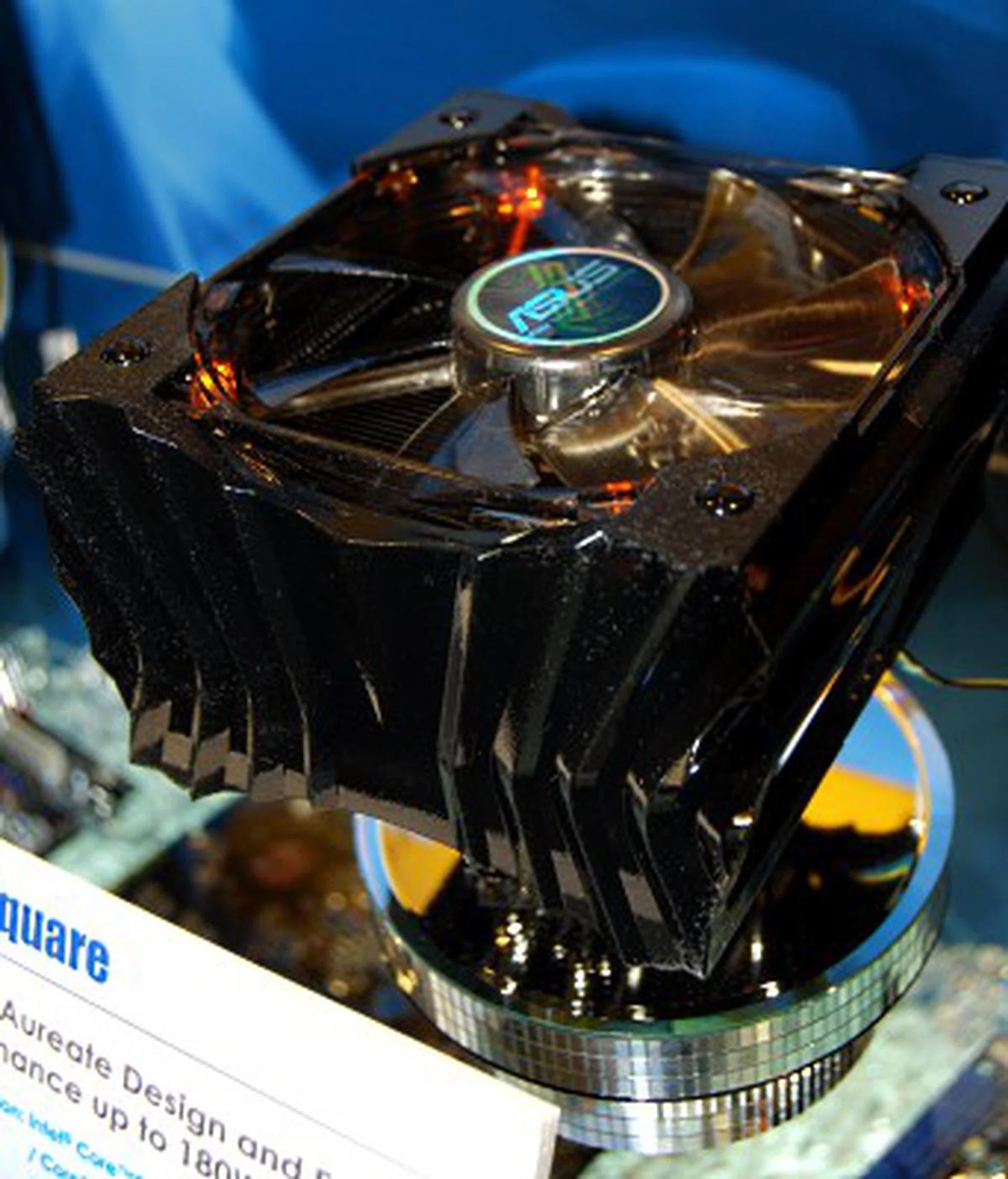  The Axe Square makes its first appearance at Computex 2008, which means this is probably your first glimpse at this cooler.  