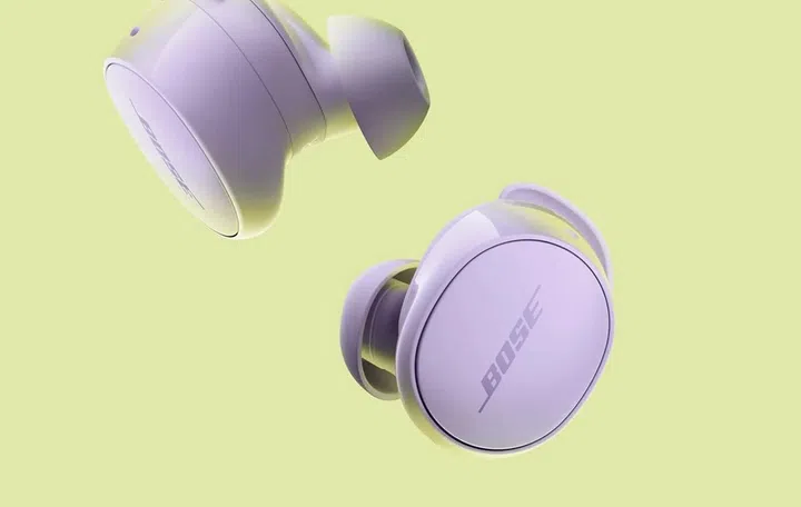 The earbuds in Chilled Lilac. Photo: Bose
