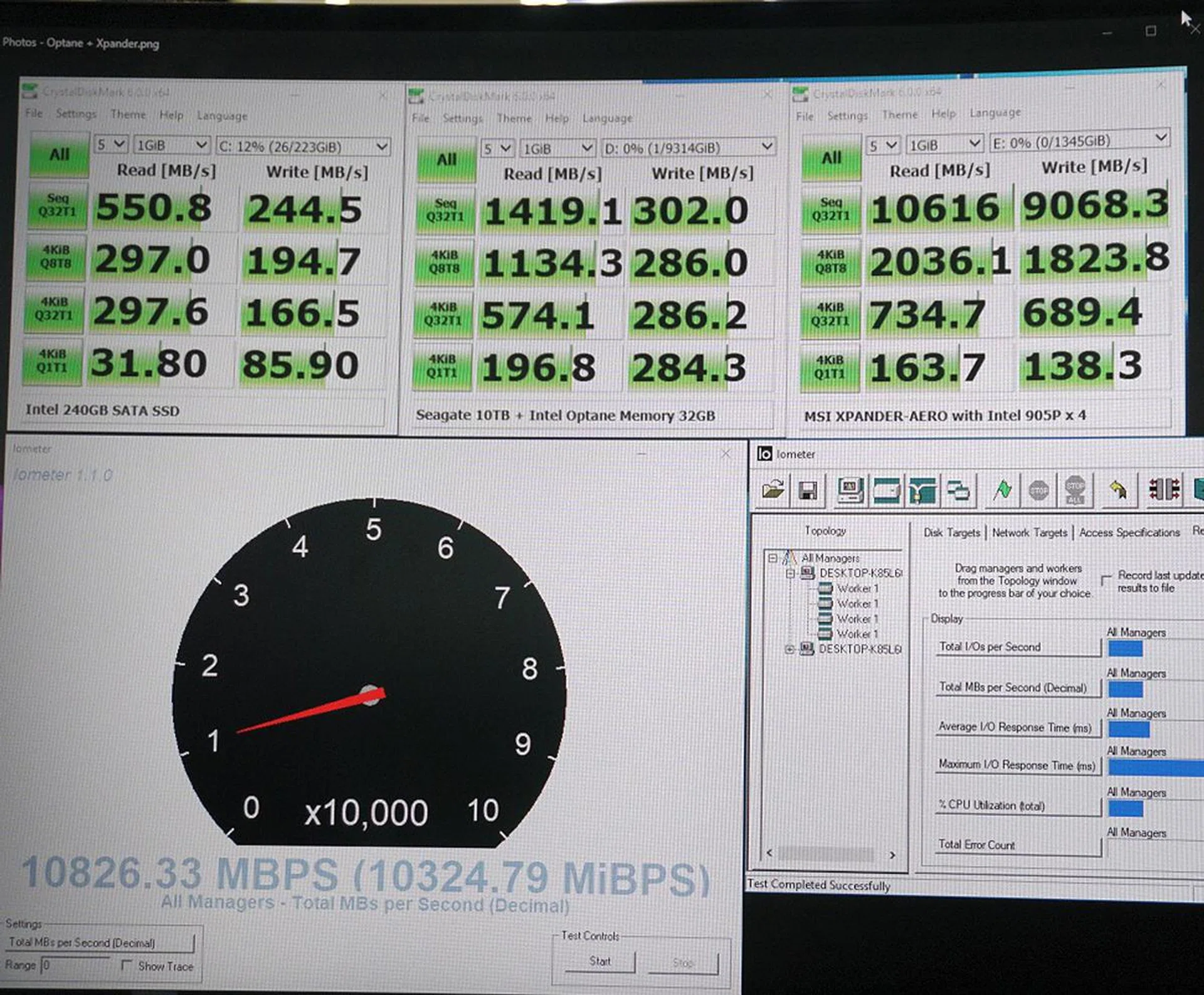 For reference, they've performance stats from a standard SSD and HDD wih Intel Optane module too.
