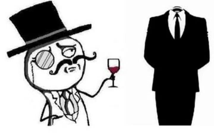 The LulzSec (left) and Anonymous (right) logos.