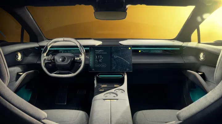 The central touchscreen is OLED and measures 15.1 inches. (Image source: Lotus)