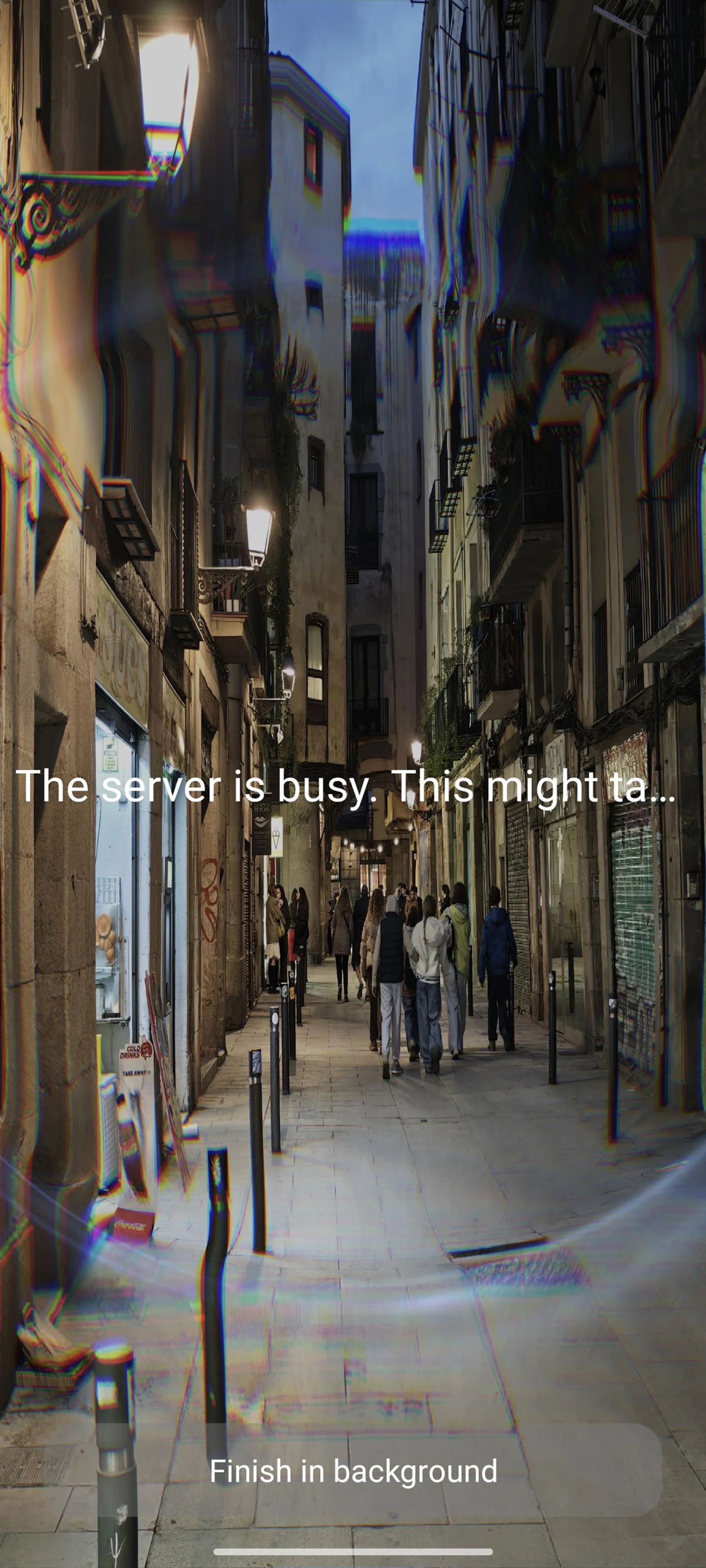 The phone and Xiaomi's cloud servers processing an image to create AI Dynamic Wallper. Screenshot: HWZ.