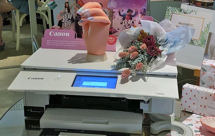 The TS8270 prints as fast as the TS9570, but doesn't come with an ADF. It too can print nail art.