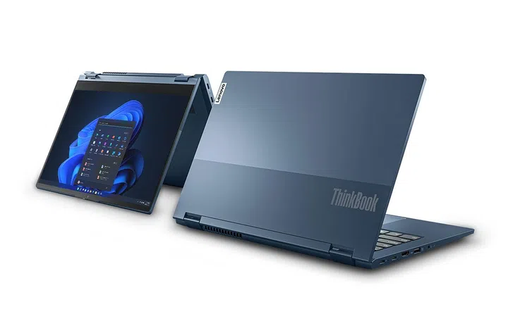 The ThinkPad 14s Yoga Gen 2 in a rather swanky Abyss Blue. (Image source: Lenovo)