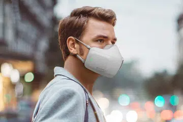 The LG PuriCare Wearable Air Purifier. <br>Image source: LG