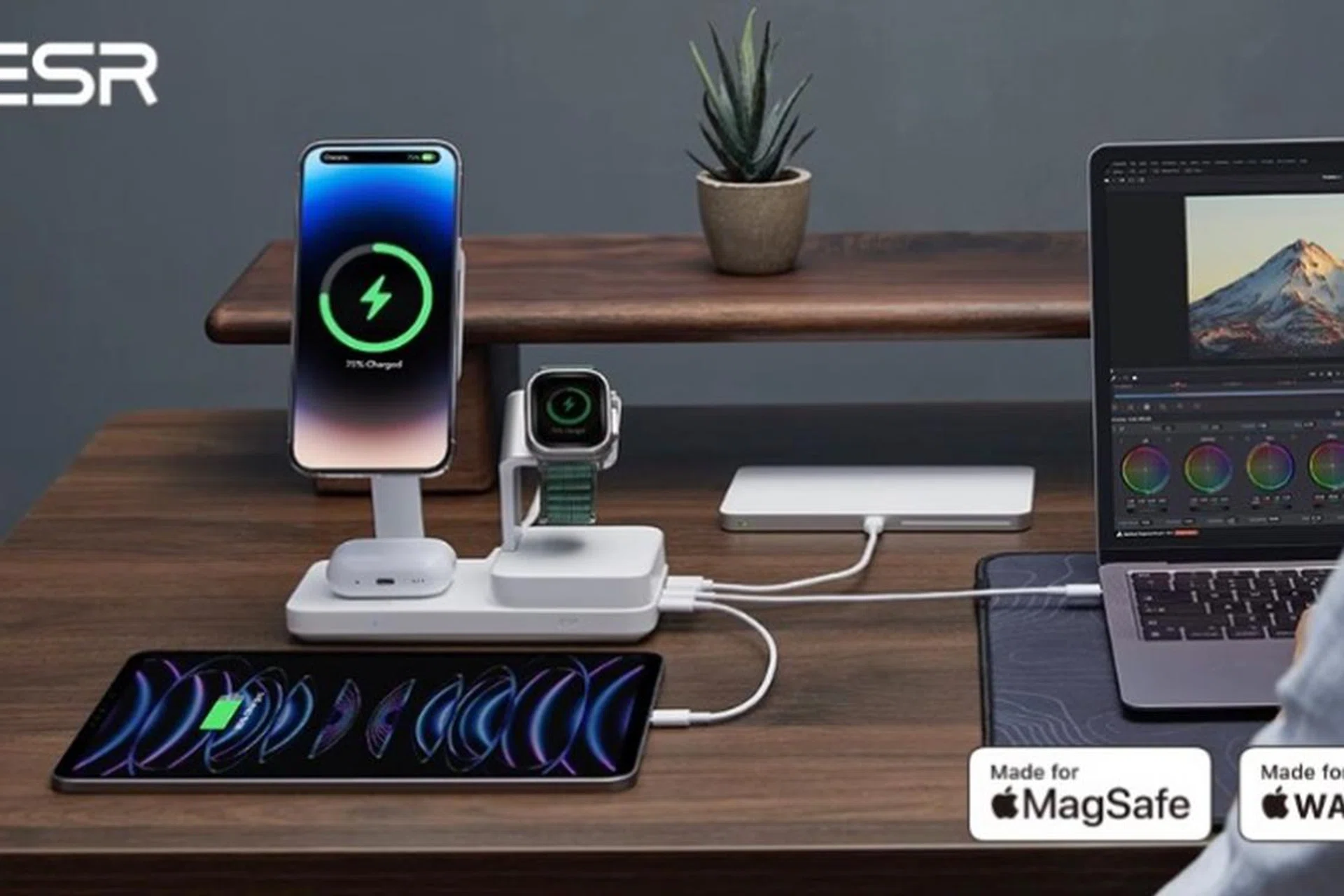 The ESR 100W 6-in-1 Charging Station with MagSafe + CryoBoost.