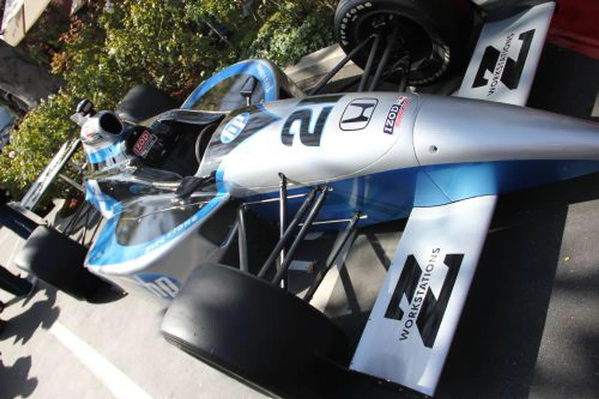 One of the Luczo Dragon Racing cars was made available to press attendees for photo opportunities.