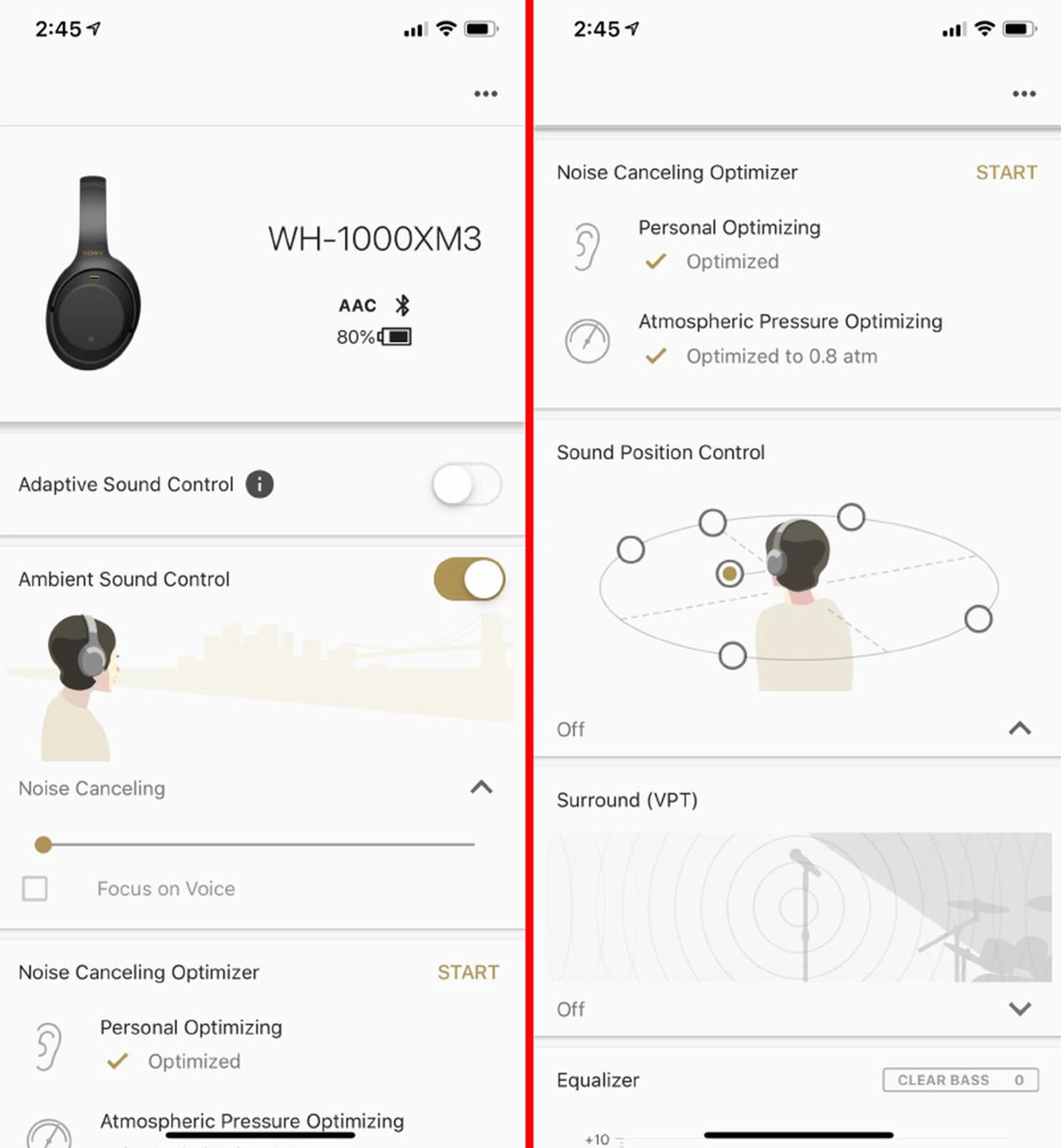 The app lets you control, adjust, and manage aspects of the WH-1000XM3 headphone.