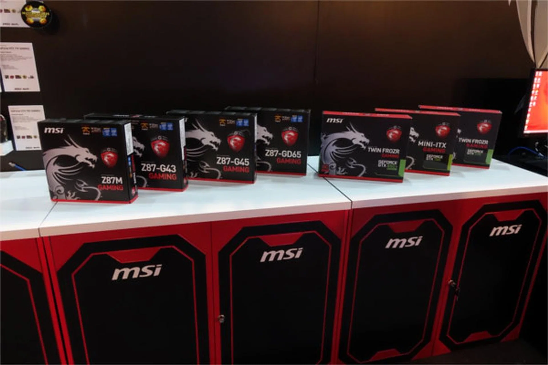 MSI gaming motherboards and graphics cards.