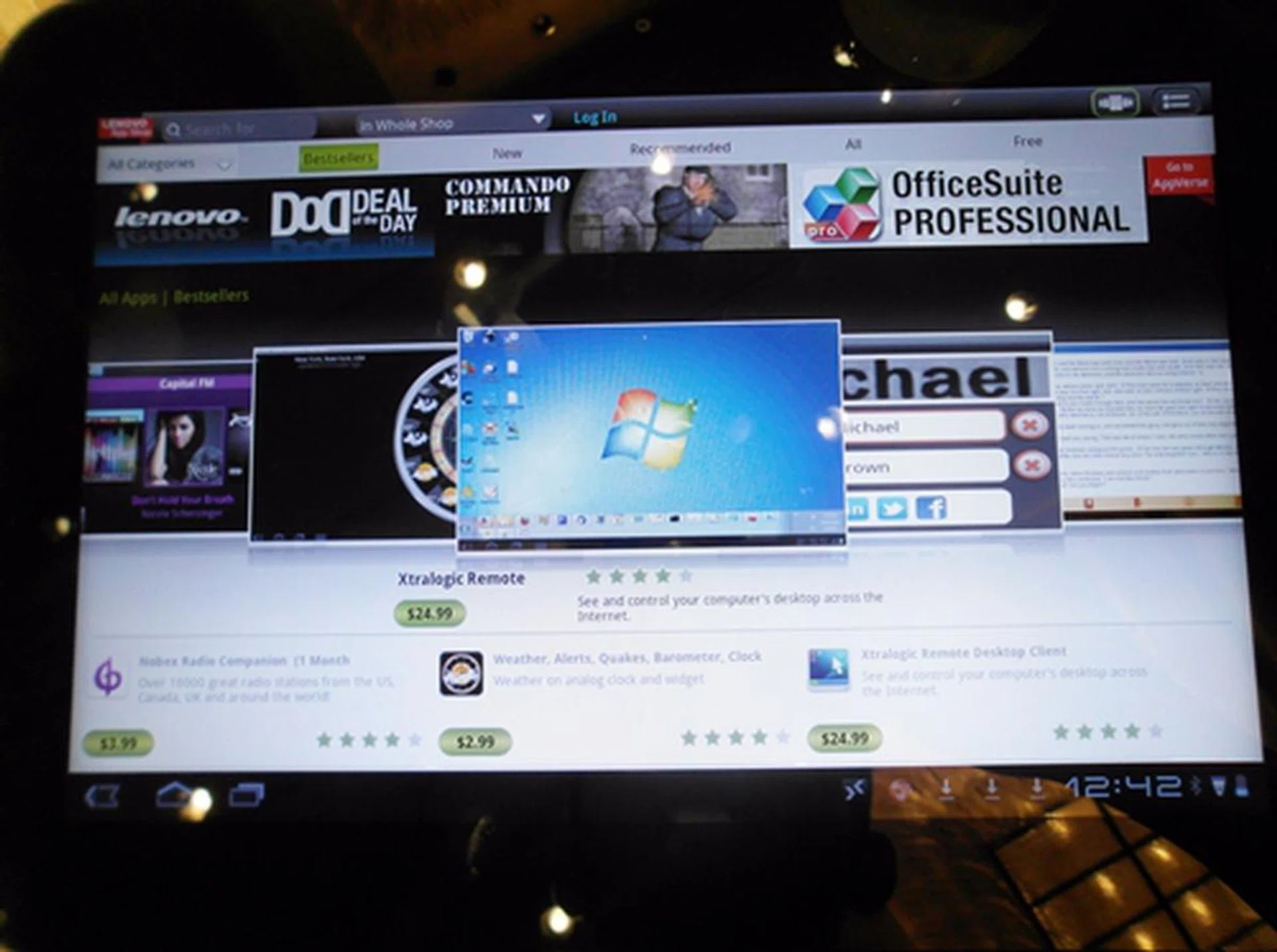 Besides the Android Market, users of the K1 have access to popular applications that have been tested specifically for Lenovo tablets.