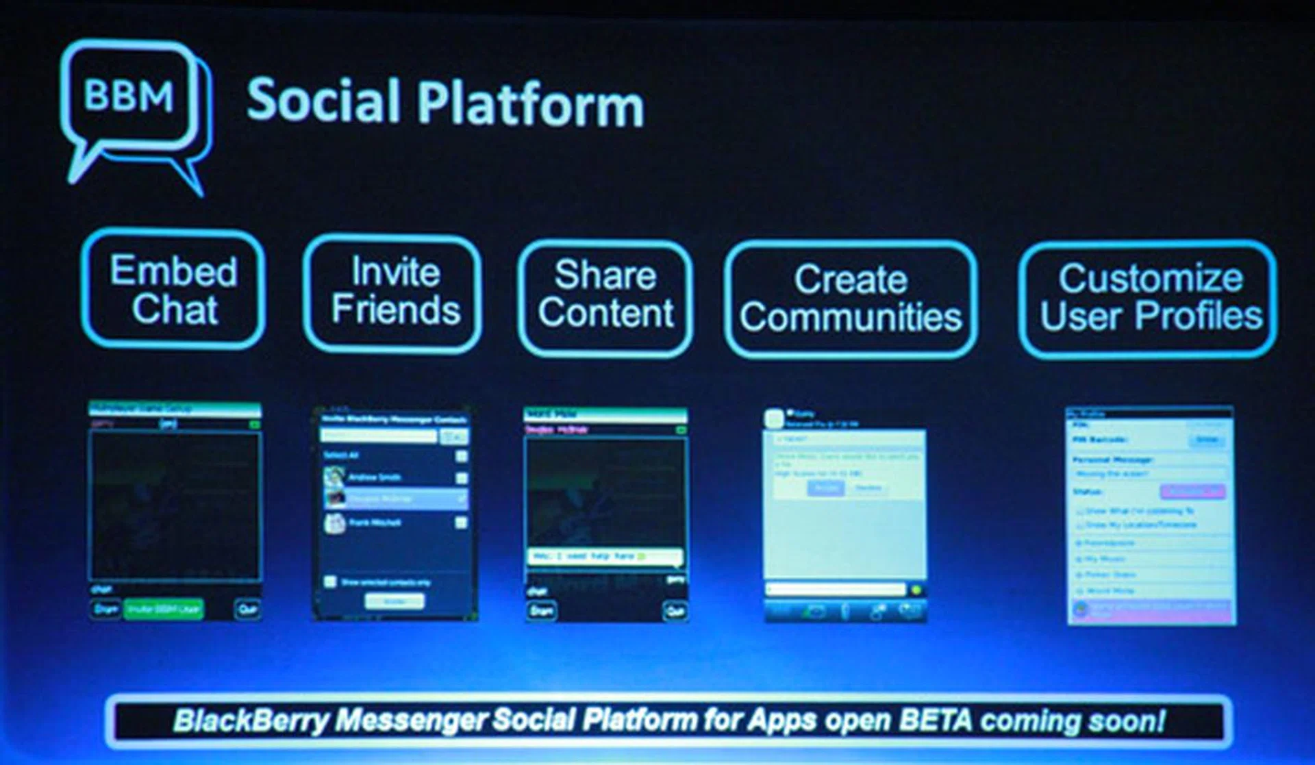 RIM is also looking at heavy BBM integration to bring their BlackBerry app experience to the next level.