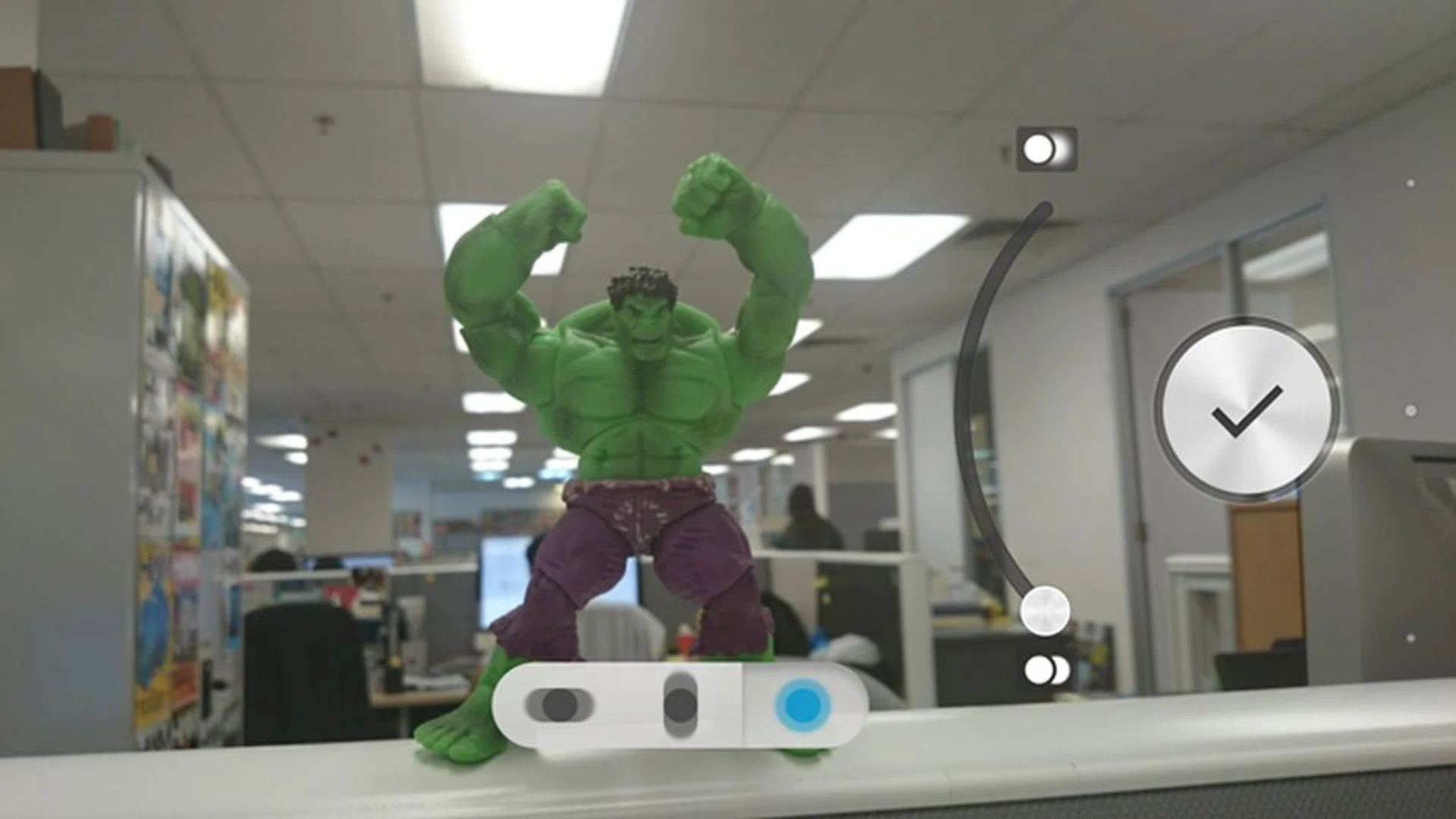 A slider lets you adjust how much background blur you want.
