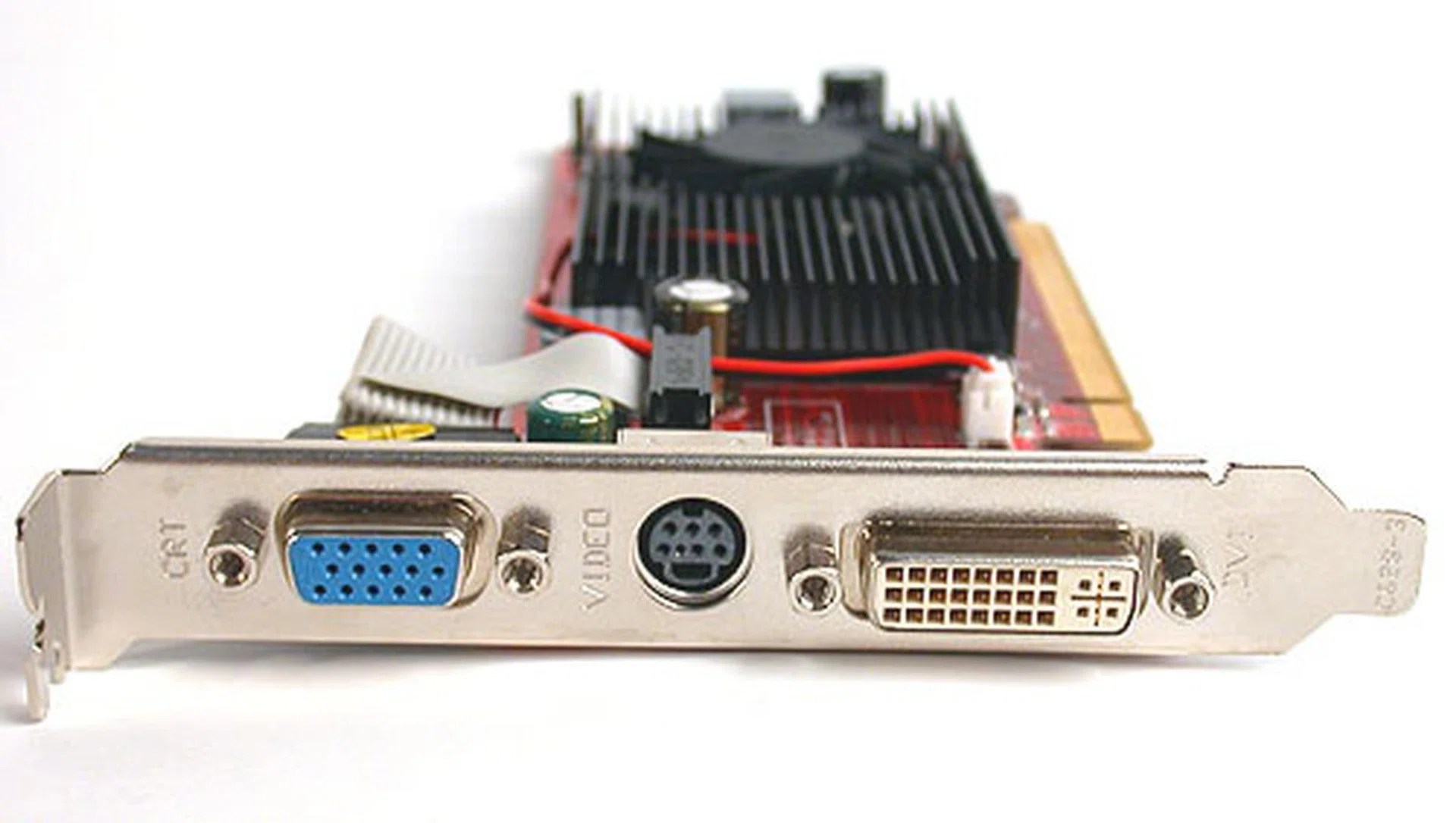 There's only one DVI output but it is HDCP compliant and with a DVI-to-HDMI converter, you can connect this card to a device that accepts HDMI input. Sound is handled by the onboard HD audio controller. 