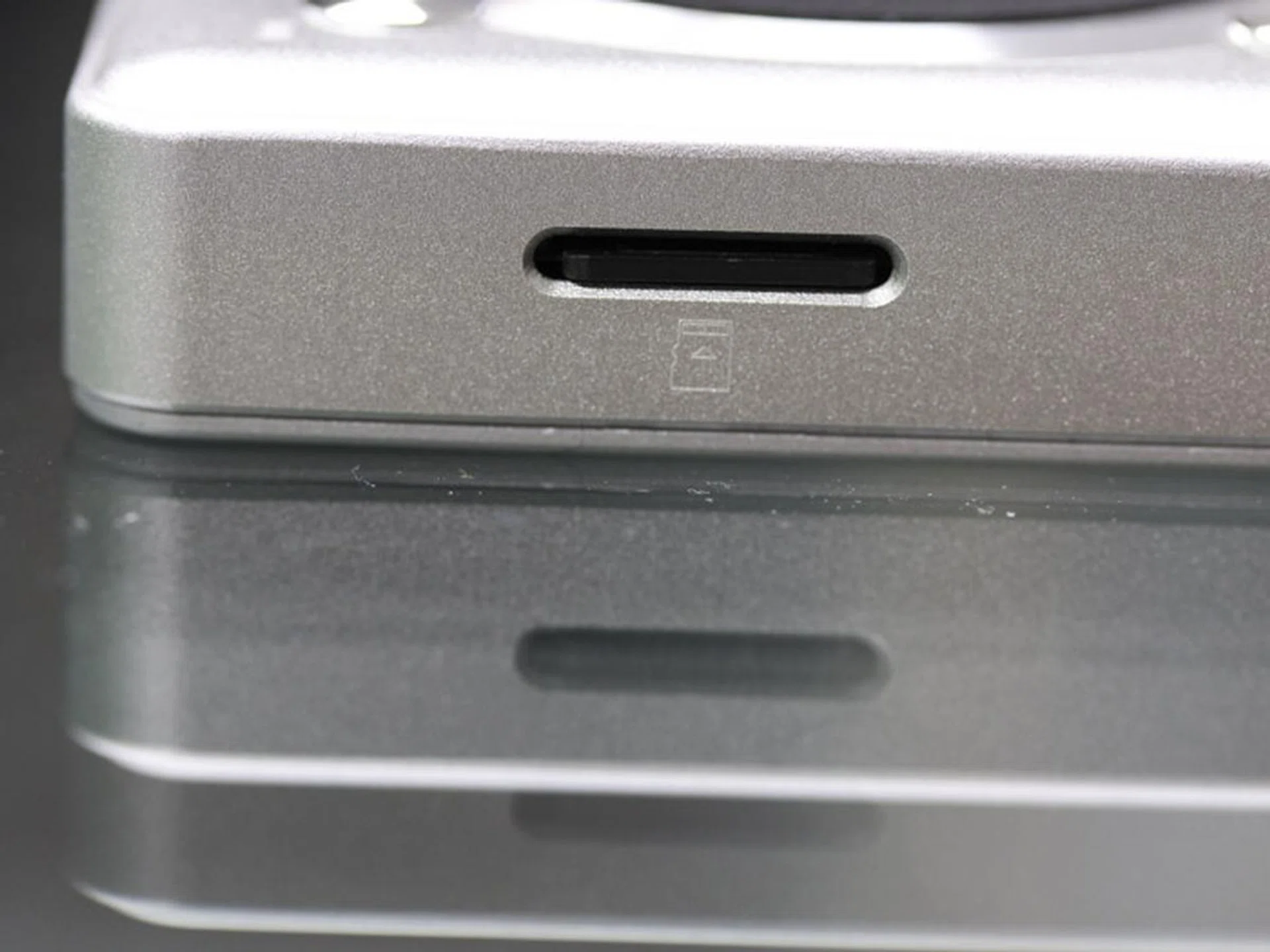 The microSD slot is on the right of the player.