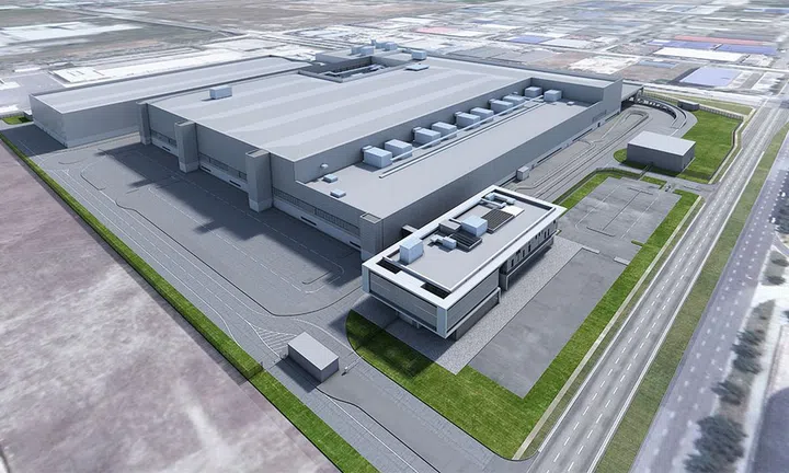 A render of the Dyson automotive manufacturing facility, which is scheduled for completion in 2020.
