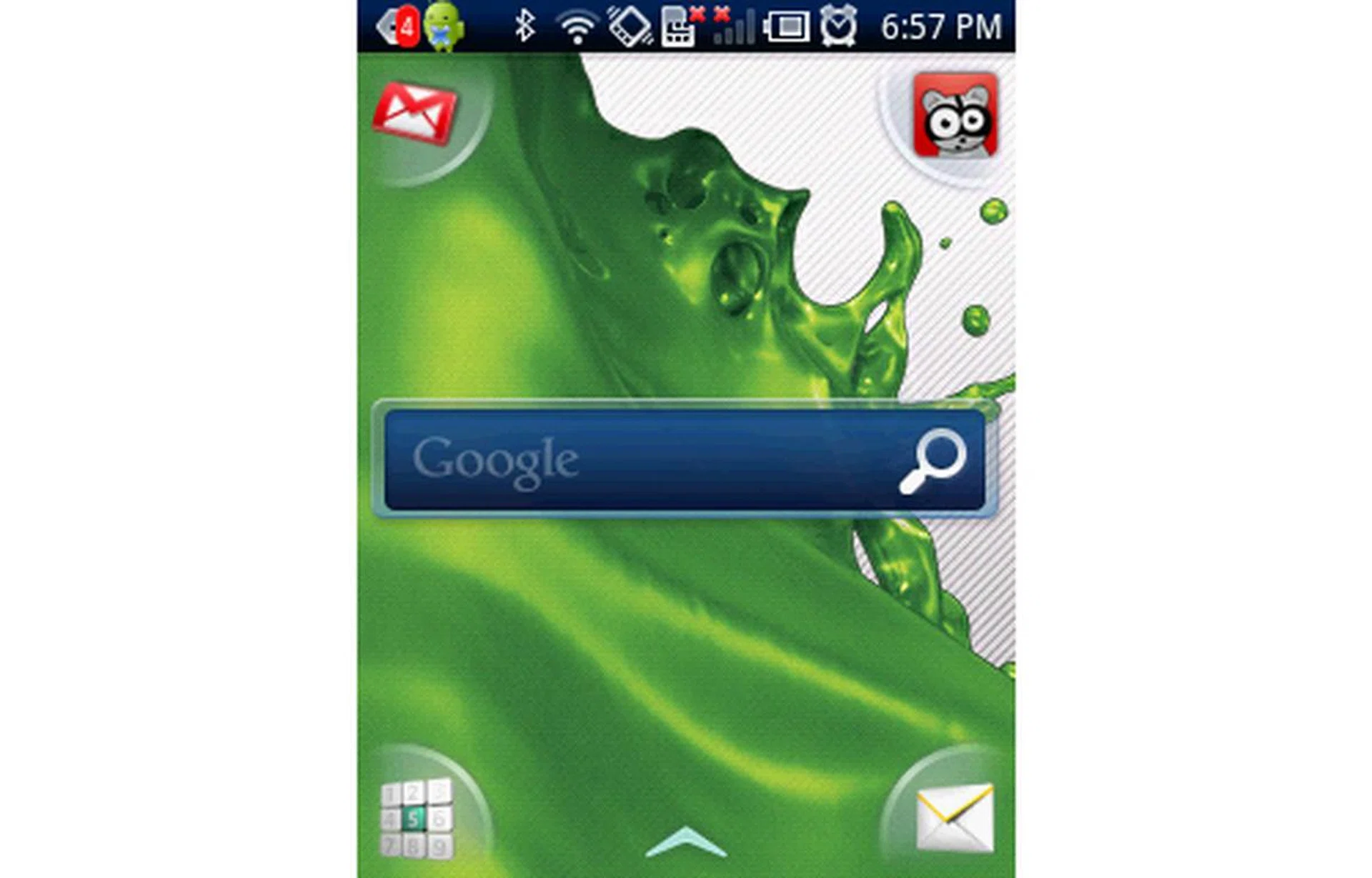 A slight difference from the X10's interface, with four shortcuts and a single widget populating the main screen, up to a maximum of twenty pages on the X10 mini.