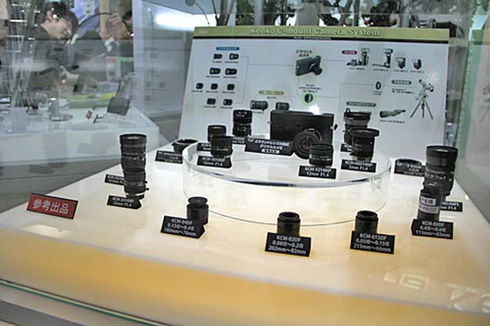Here's Kenko showing off a mockup of its C-mount digital camera. It'd be compatible with old C-mount lenses. 