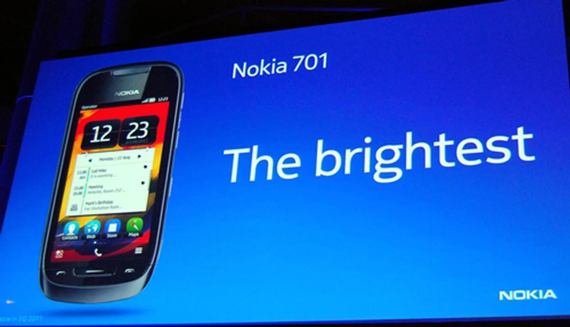 The main feature of Nokia 701 is its display, which Nokia claims is the brightest ever on a smartphone.