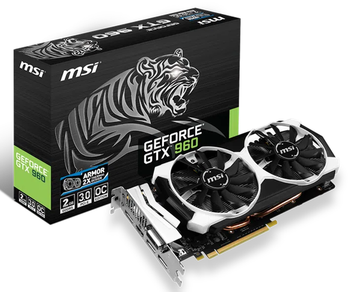 MSI GeForce GTX 960 OC Armor 2X 2GB GDDR5 (Image source: MSI)