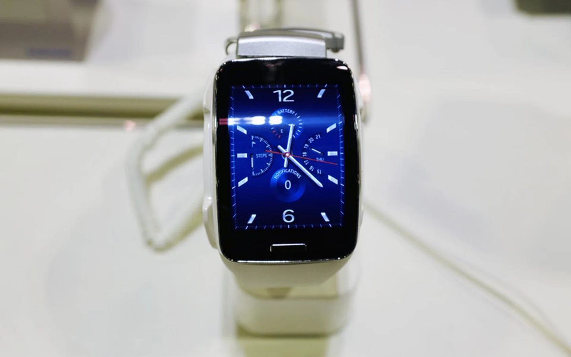 The Samsung Gear S is one of the only smartwatches available with its own micro-SIM card slot and 3G modem inside. That means you can make and receive calls on it without having to pair it with a smartphone. You can even surf the internet on it with its 2-inch curved AMOLED display. Pick one up at the Samsung booth for $398 (usual price: $498).