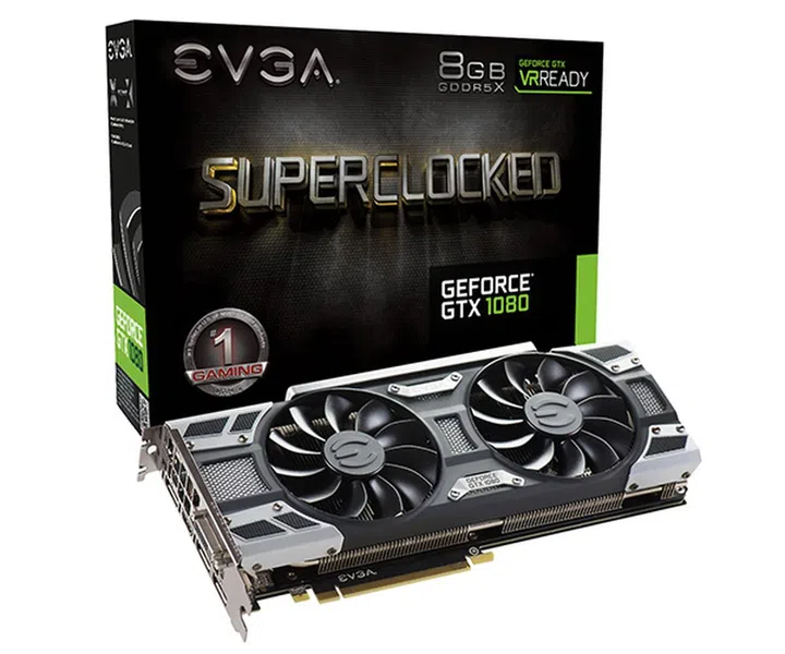 EVGA GeForce GTX 1080 SC Gaming ACX 3.0 has been overclocked out-of-the-box.
