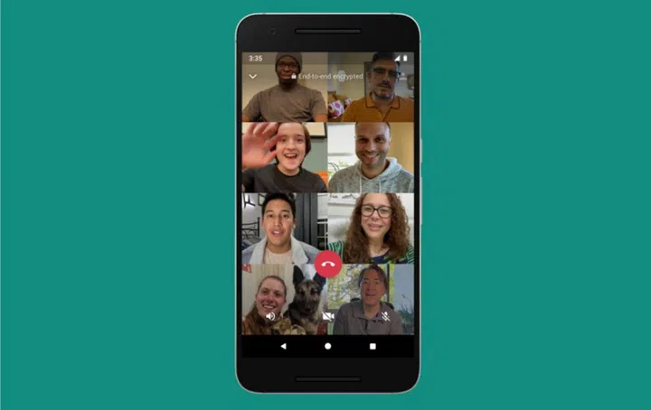 WhatsApp group call can soon support up to 8 people. <br>Image source: Facebook