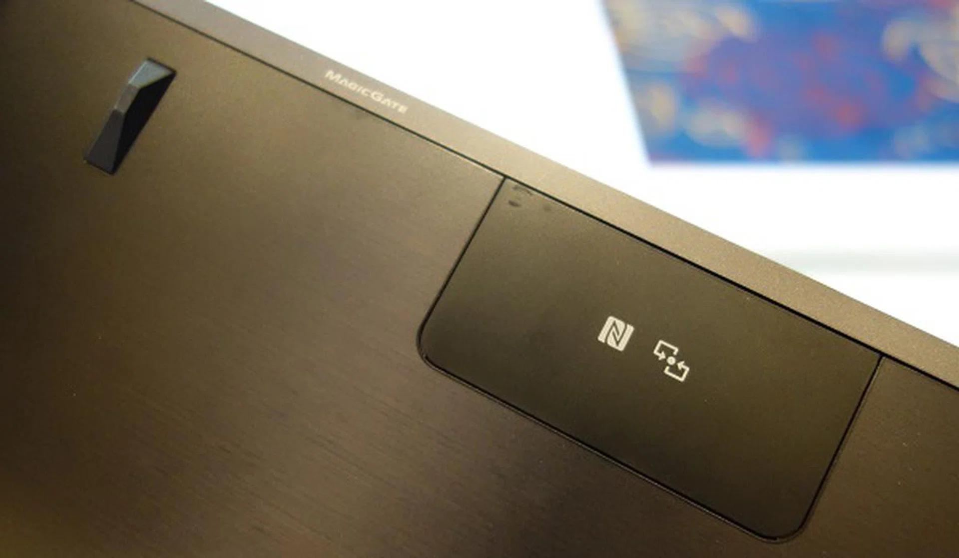 The NFC contact point on the Duo 13 sits below the keyboard.