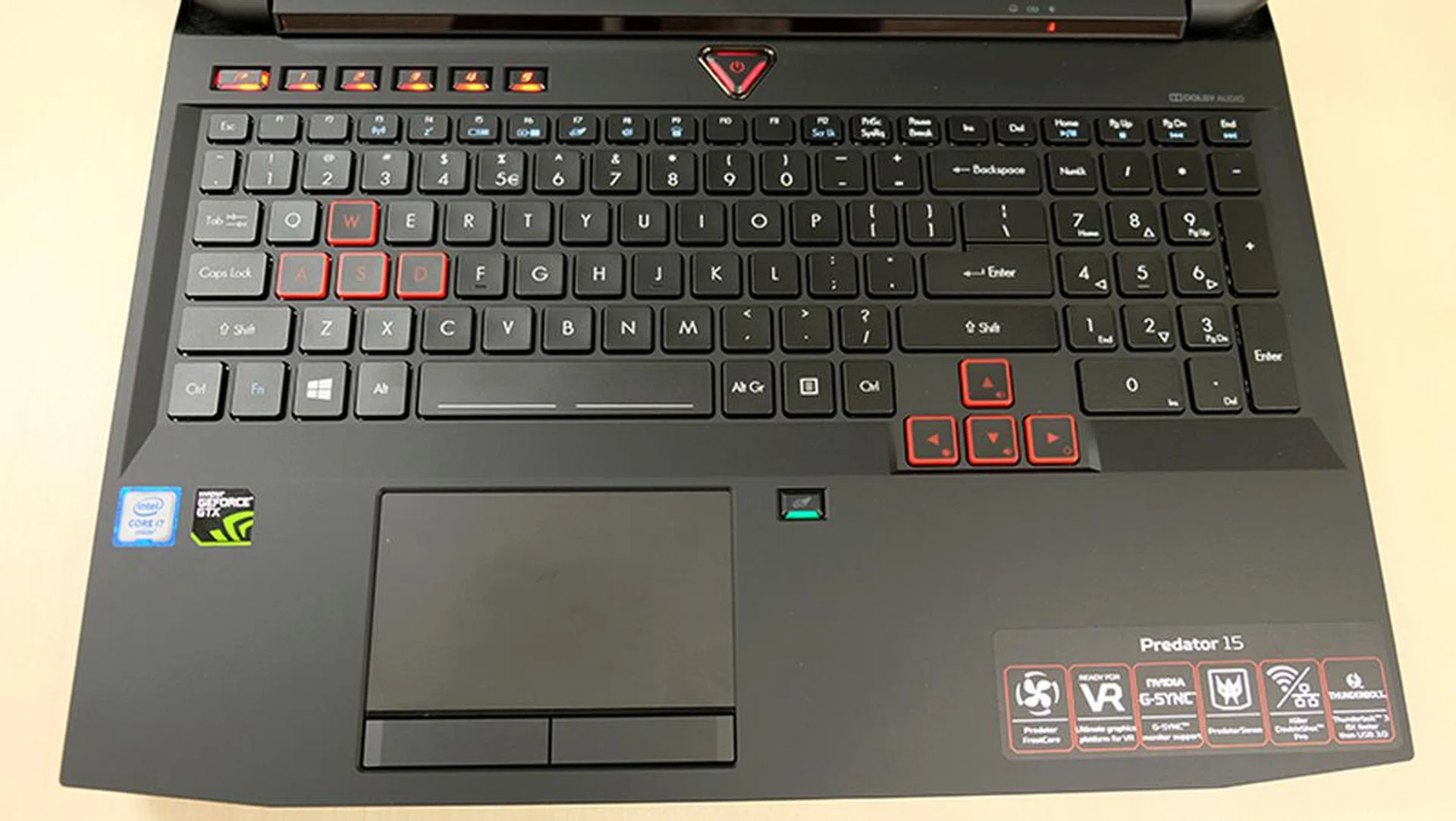 Acer Predator 15 keyboard