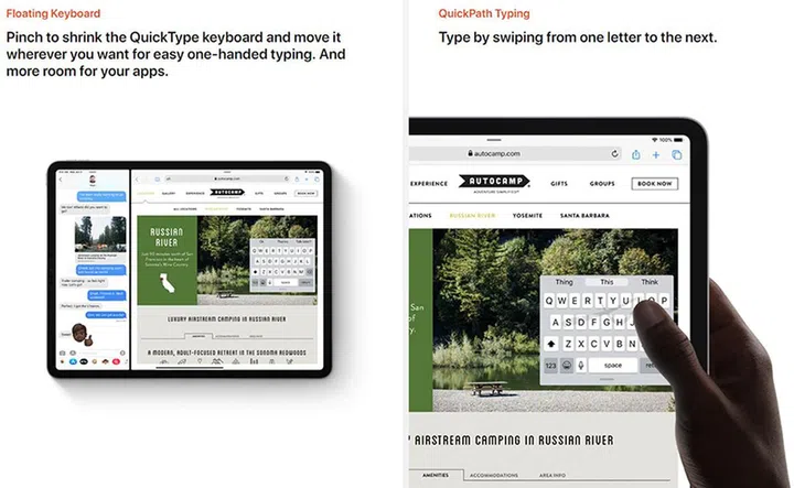 There's a new floating keyboard that you can move around. 