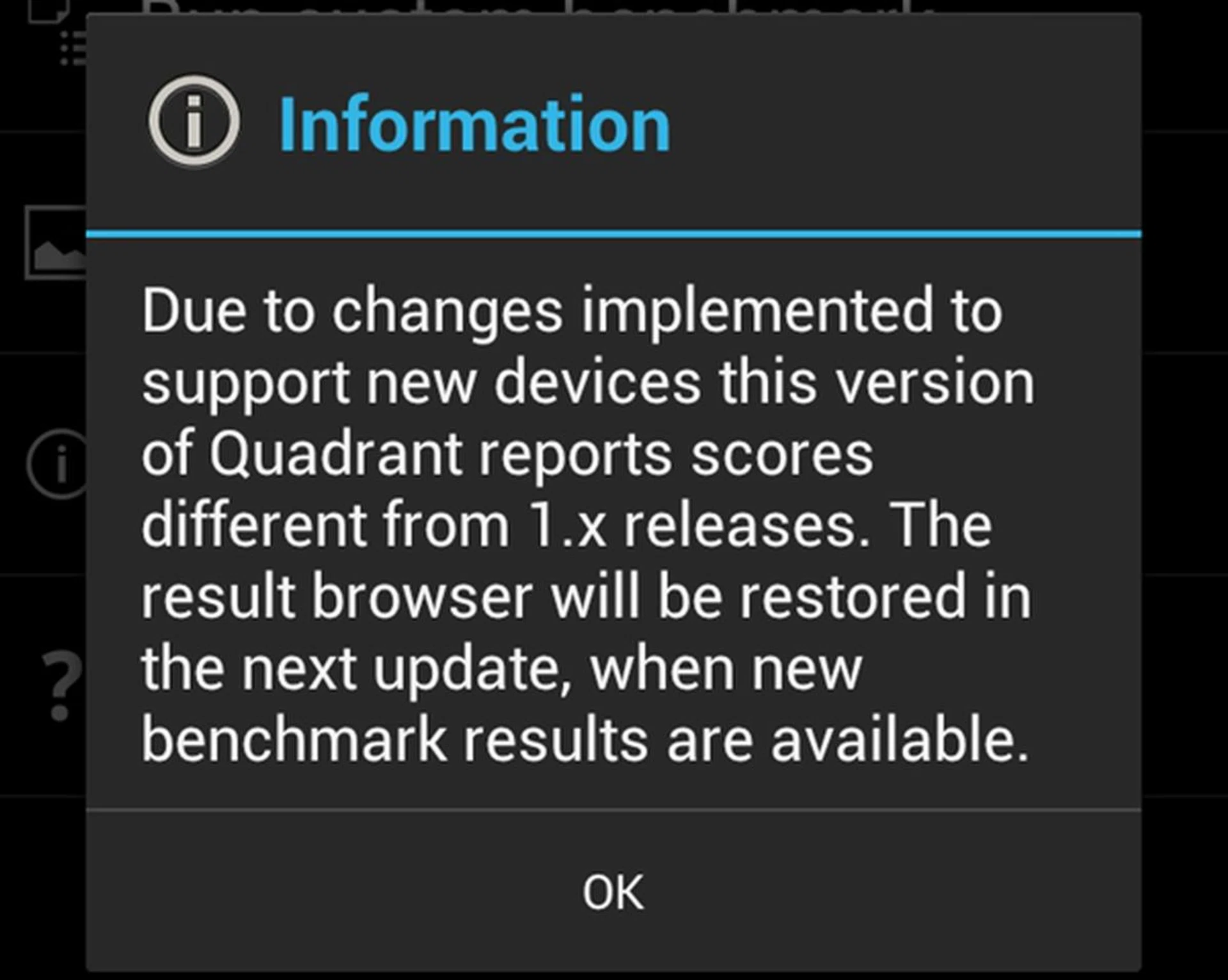 Quadrant benchmark was updated towards the end of May, with the latest update on 9 June 2012.