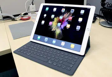 The Apple iPad Pro with its Smart Keyboard accessory.